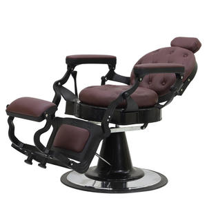 Fauteuil de salon/école pliable en aluminium noir de haute qualité avec dossier en cuir PU marron, pompe hydraulique robuste et couleur personnalisable - Product Image 6