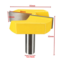 Fresa de Carburo de 12.7mm de Vástago y 55mm de Diámetro para Limpieza Inferior, Brocas de Fresado para Carpintería, Herramientas de Tallado para Madera