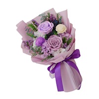 Bouquet de fleurs éternelles violettes - Roses séchées - Boîte cadeau haut de gamme pour la Saint-Valentin, la fête des mères, la fête des enseignants