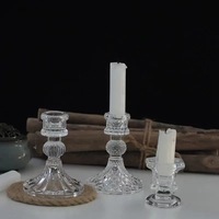 Candelabro de vidrio INS Simple personalizado, Base de cera para el hogar, mesa romántica, vela, mesa, decoración creativa para el hogar