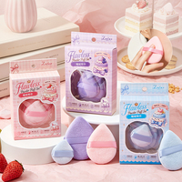 Ensemble de houppettes en velours floqué, grandes et mini tailles, ultra-douces, outil de maquillage pour poudre libre et blush