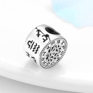 Reale 925 sterling silver 12 Stelle Acquario di Saggezza Dello Smalto Blu Del Branello di Fascini per I Braccialetti dei monili del Regalo Del Partito Quotidiano CALDA VENDITA - Product Image 5