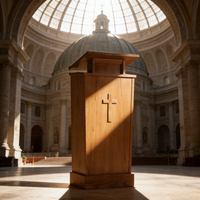 Pupitre d'église en bois massif de qualité supérieure pour la lecture religieuse de la Bible et les discours de sermons