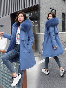 Abrigo de Invierno 2025 para <span class=keywords><strong>Mujer</strong></span> con Cuello de Piel Grande, Chaqueta Larga Acolchada de Algodón con Forro Polar, Novedad para Europa y Estados Unidos - Product Image 2