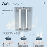 Mini-humidificateur à ultrasons avec veilleuse, atomiseur à double pulvérisation pour l'aromathérapie et la voiture.