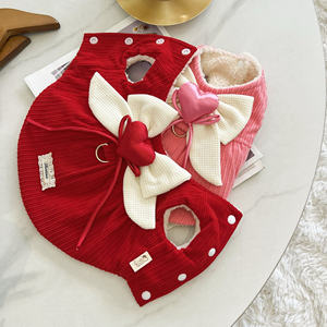 Roupas para Cães, Suprimentos para Animais de Estimação, Colete Decorado com Laço em Cor Sólida para Cães e Gatos, Pullover Simples para Pets <span class=keywords><strong>Newfoundland</strong></span> - Product Image 2