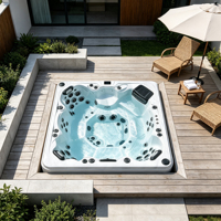 Bain à remous extérieur Sunrans pour 5 personnes, spa à jets multiples en acrylique pour patio, terrasse, jardin