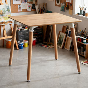 Table à manger minimaliste de haute qualité en bois noir, <span class=keywords><strong>petit</strong></span> <span class=keywords><strong>bureau</strong></span> de luxe 60*60/80*80, prix bas, MDF pour la maison, l'hôtel, l'extérieur - Product Image 5