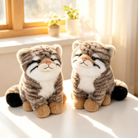 Peluche adorable de chat de Pallas, jouet doux, motif tigré, taille paume