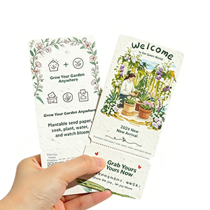 Cartes en papier grainé écologiques personnalisées sur le thème botanique - Billets de concert/enveloppes postales/invitations de mariage en papier grainé germinable - Product Image 1