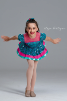 Filles Brillant Sequin Tissu Vert Rose Chaud Jazz Danse Robes Avec Tutu Jupe Ballet Costume pour Performance