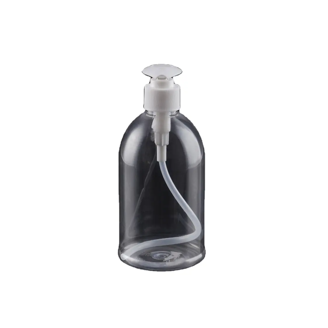 La bottiglia di plastica Push trasparente da 500ml di vendita calda può mettere lo shampoo, la lozione può essere personalizzata in magazzino
