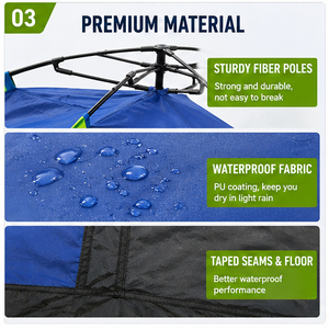 <span class=keywords><strong>Tente</strong></span> de camping d'été pour <span class=keywords><strong>2</strong></span> personnes, 1000 mm, imperméable, légère, facile à installer, pour la randonnée en plein air, la plage - Product Image 4