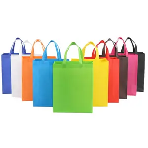 Recycle Custom Printing Grocery Tote Foldable Shopping Non-woven Bag biodegradable plastic shopping bags