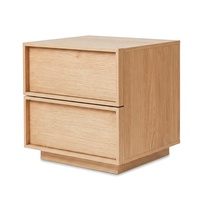 Table de chevet en noyer, table d'appoint, meuble de chambre à coucher, table de chevet en bois avec 2 tiroirs