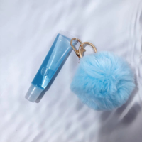 Gloss à lèvres minéral végétalien personnalisé avec logo, porte-clés peluche, saveur fruitée, rouge à lèvres pour enfants