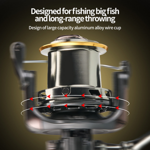 KA10000 <span class=keywords><strong>Moulinet</strong></span> de surfcasting tout métal moulé, bras oscillant en métal CNC, 6+1BB, force de freinage maximale 15kg, pour la pêche en rivière avec leurre - Product Image 4