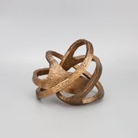 Sculpture moderne en fonte noire de boules entrelacées, statue créative de sphère chinoise, décoration de table pour chambre à coucher et salle d'exposition