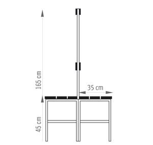 Appendiabiti Moderno da Parete in Metallo e Panca Contenitore per Soggiorno dal Design Regolabile - Product Image 2