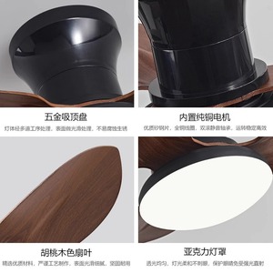 Minimalist Nordic Ceiling Fan Light Led Fixed Blade 220V For Living Room Bedroom - Product Image 4
