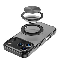 Funda Protectora con Soporte Giratorio 360 Grados y Magnética Fuerte con Tacto de Piel para iPhone 17 Pro Max