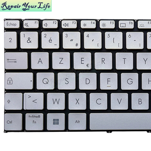 FR แป้นพิมพ์แล็ปท็อป backlit ฝรั่งเศสสำหรับ <span class=keywords><strong>Asus</strong></span> <span class=keywords><strong>VivoBook</strong></span> 14 <span class=keywords><strong>X1402ZA</strong></span> X1404 X1403 X1405แป้นพิมพ์0KNB0-182JFR00สีเงินแบรนด์ใหม่ - Product Image 2