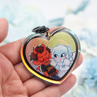 Llavero Acrílico Personalizado de Doble Cara, Llavero con Logotipo de Anime de Dibujos Animados, Llavero de Epoxi Arcoíris, Llavero Acrílico con Holograma Personalizado