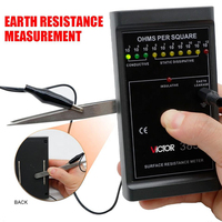 Testeur de résistance de surface VICTOR 385 ESD, mesureur numérique de résistance à la terre conforme à la norme ASTM D257 pour matériaux antistatiques