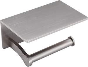 Portarrollos de Papel Higiénico Autoadhesivo de Aluminio Espacial Moderno con Repisa para Teléfono - Product Image 2