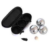 ZQURE Premium Ensemble de 3 boules de pétanque avec finition chromée, sac de transport et logo personnalisé - Portable pour les sports et jeux en plein air