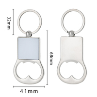 Ouvre-bouteille de sublimation en forme de coeur en métal prêt à expédier pour bricolage sac porte-clés de voiture