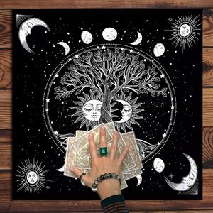 Kain lap meja naga ular emas <span class=keywords><strong>Tarot</strong></span>, perlengkapan sihir dekorasi rumah seni dinding sihir Spiritual persegi - Product Image 5