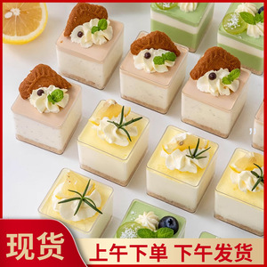 Disposable Pudding Cups Square <b>Mini</b> Mousse Cupcake Containers Transparent Hard Plastic 50 Pieces For Party Use - Product Image 2