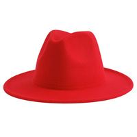 Classique Vintage Large Bord Panama Chapeau Hommes Boucle De Ceinture Feutre Chapeau pour Adulte Taille Solide Couleur Fedora Chapeau