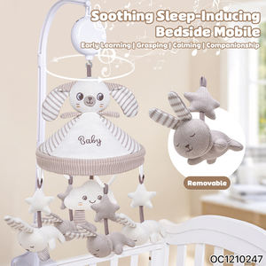 Produits sensoriels uniques, mobile de berceau en tissu de coton pour bébé lapin, jouets suspendus pour bébé nouveau-né avec musique pour le sommeil - Product Image 2