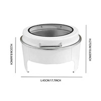 Matériel de restauration pour hôtels : Réchaud alimenté à l'alcool pour chef, ensemble de buffet, réchauds de maintien au chaud en acier inoxydable blanc pour traiteur, capacité 6L