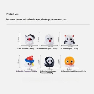 Venta al por mayor lindo Halloween pequeño fantasma resina adornos Micro paisaje pequeñas artesanías de decoración - Product Image 2