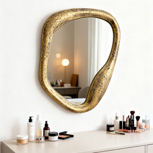 BOLIDE Custom-designed Retro-style Polyurethane Framed 4mm Thick Irregular Shape Durable <strong>Lightweight</strong> European Style Wall <strong>Mirror</strong> - Product Image 1