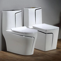 Système de colonne de douche de luxe pour salle de bain, en acier inoxydable doré, avec panneau de douche cascade 	 Céramiques pour toilettes