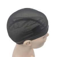 Capuchons de perruque en maille noire personnalisés partie d'oreille coupée ceinture élastique en silicone bonnet de tissage extensible filet à cheveux en maille respirante élastique