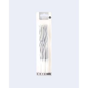 Velas Espirales Plateadas para Fiestas, 11 cm, 24 Unidades por Bolsa, Decoración de Cumpleaños - Product Image 1