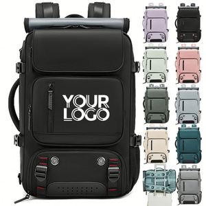Sac à dos de randonnée unisexe avec logo personnalisé, plusieurs compartiments, séparation humide/sec, imperméable, pour ordinateur portable, avec port USB - Product Image 1