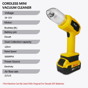 20V Brushless Cordless Handheld Mini Vacuum Cleaner <b>Power</b> <b>Tool</b> for Home Garage Workshop DIY Cleaning Cordless Vacuum Cleaner 20V - Product Image 3