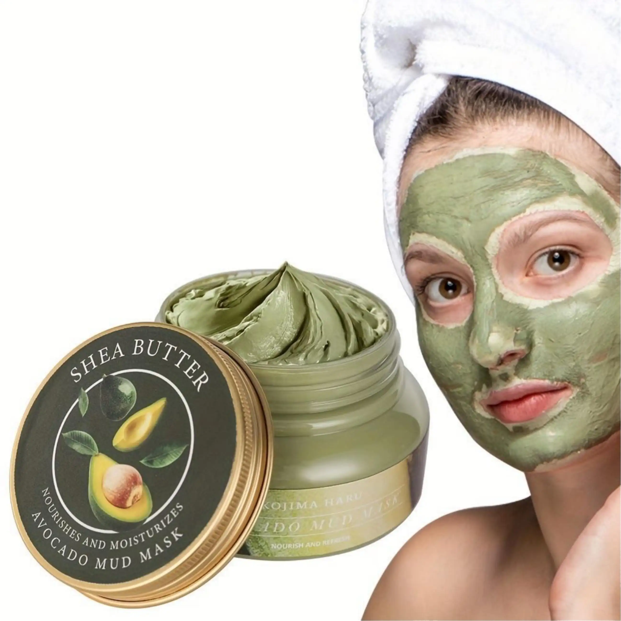 Masque de boue volcanique Boue d'avocat Sel de la mer Morte Produits de beauté biologiques naturels Supprimer les points noirs Nettoyage Masque d'argile