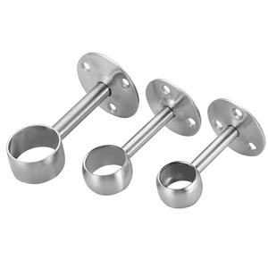 GQK Modern Silver High-Head Flange Seat Towel Holder Thickened Stainless Steel Ceiling Mount Non-Detachable <b>Hardware</b> <b>Wardrobe</b> - Product Image 6