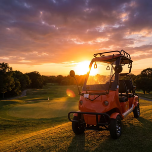 Voiturette de <span class=keywords><strong>golf</strong></span> électrique Q8 4P à basse vitesse 60V80AH avec moteur sans balais, freins à disque sur quatre roues et porte-bagages de toit pour transport familial en villégiature ou villa - Product Image 1