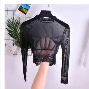 Plus-size lace modal long-sleeve round-neck anti-UV eco-friendly <b>base</b> <b>layer</b> women's casual slim-fit inner wear - Product Image 1