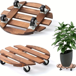 מעמד צמח מתגלגל מעמד כבד עם גפנים caddy צמח עץ גדול מקורה/חיצוני & אדניות מסגר מתכת - Product Image 1