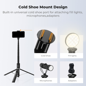 Trípode Selfie Stick de Aleación de Aluminio K&F Concept X96 de 1.75m con Control Remoto Bluetooth Recargable y Luz de Relleno - Product Image 5