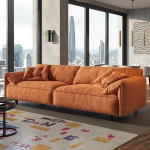 Juego de sofá de terciopelo de lujo moderno para sala de estar, muebles de nube con diseño de metal para hoteles, apartamentos, talleres - Product Image 5